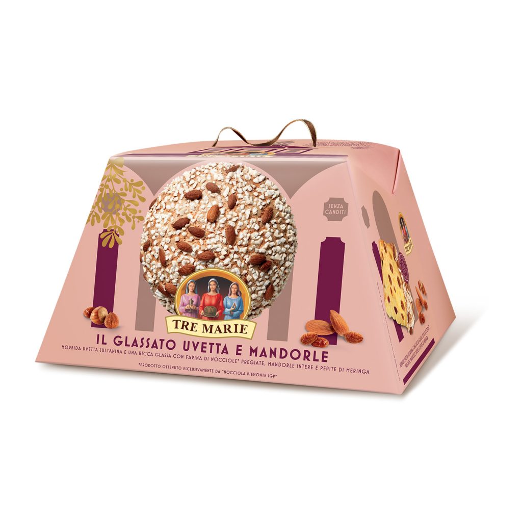 Tre Marie - Glazed Panettone with raisins and almonds 900gr 